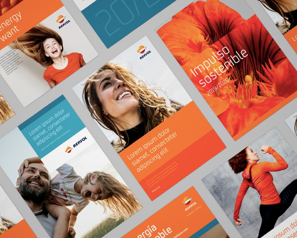 Imagen gráfica de los tercios de la Marca Repsol