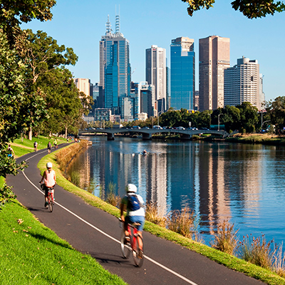 Image of a bicycle lane in Melbourne