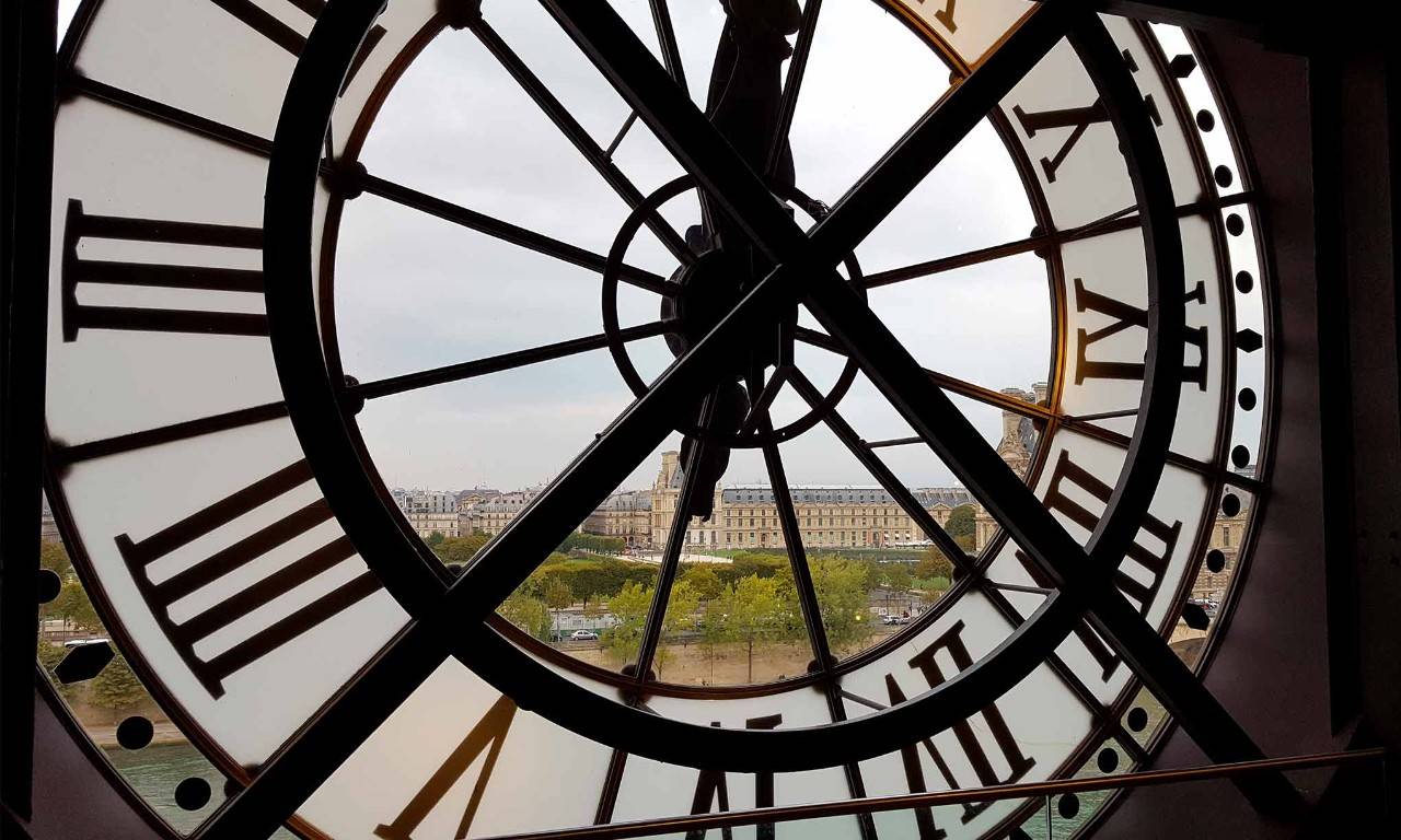 Interior view of the clock at the Musée d'Orsay in Paris