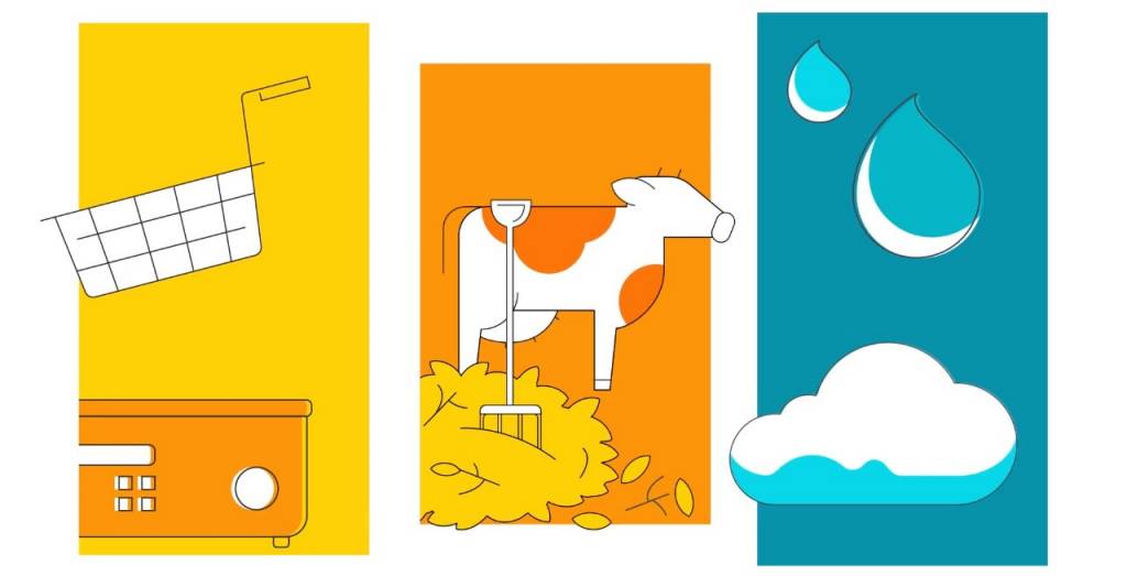 An illustration depicting various types of renewable fuel