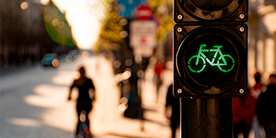 A green traffic light for cyclists