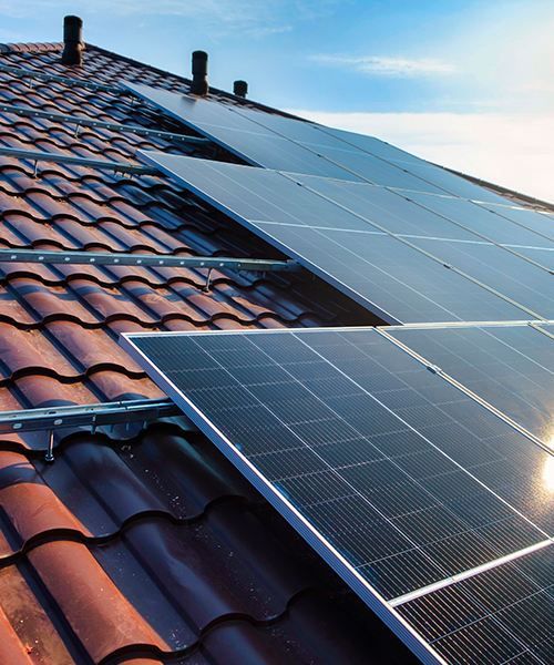 Solar panels storing solar energy