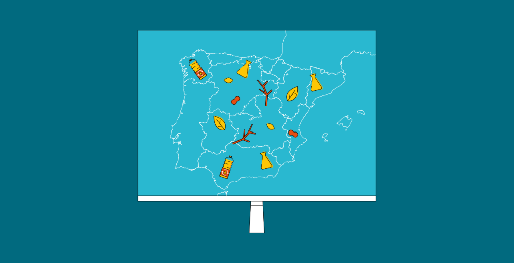 Ilustración mapa de España