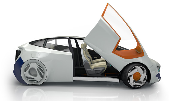 Illustration of a futuristic car design