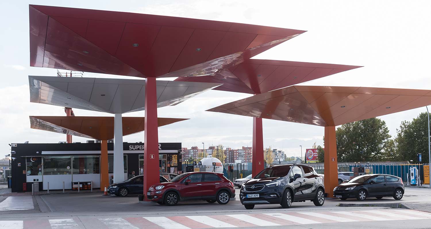 View of a Repsol service station