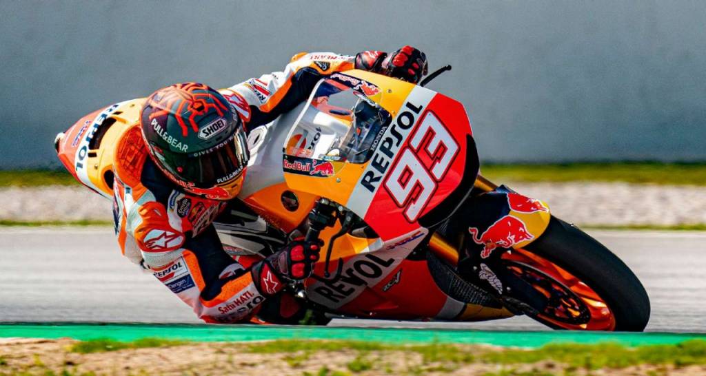 Marc Marquez riding his Repsol Honda Team MotoGP 
