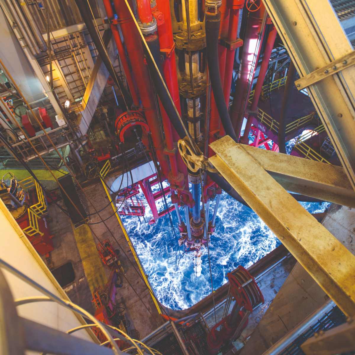 Inside view of an oil rig.