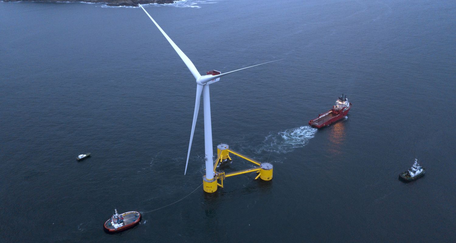 Vista del aerogenerador del proyecto WindFloat 