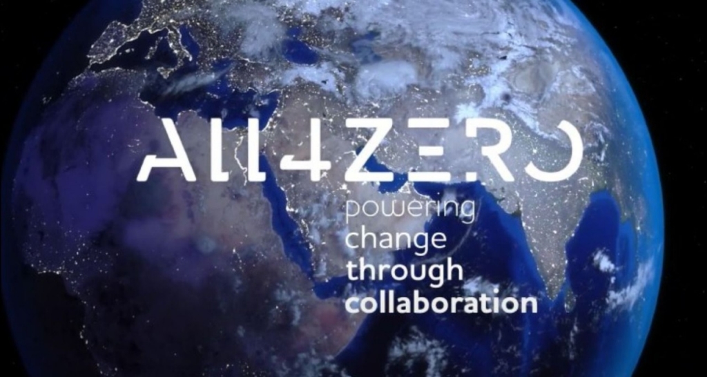 All4Zero logo in front of planet Earth
