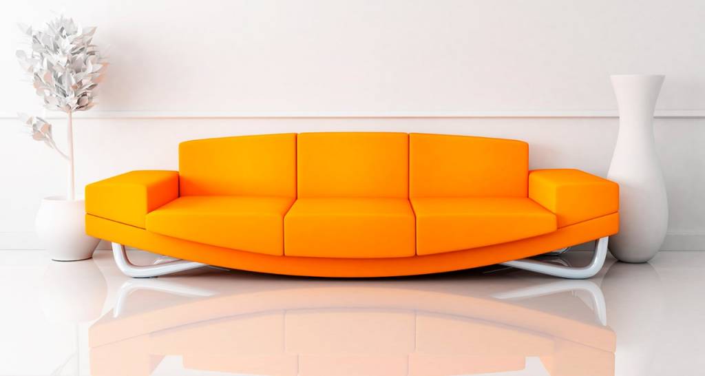 An orange sofa.